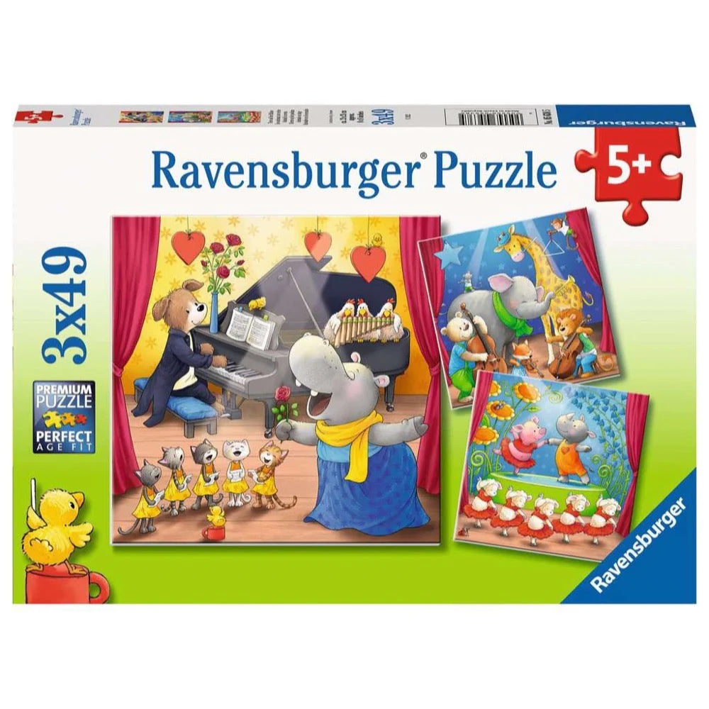 3x49pc Animals on Stage Puzzle