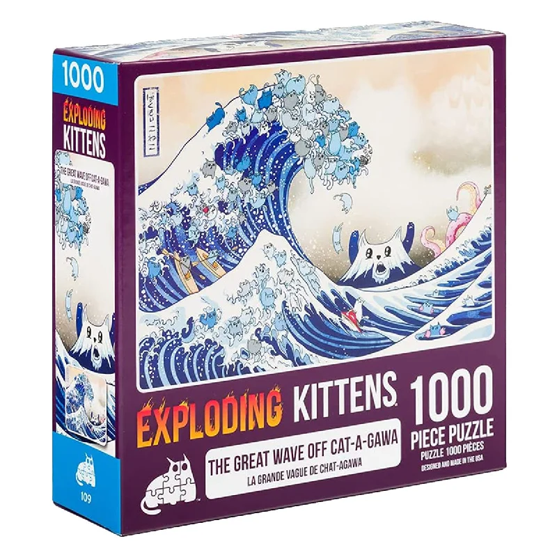 Exploding Kittens Puzzle The Great Wave Off Cat-A-Gawa 1,000 pieces