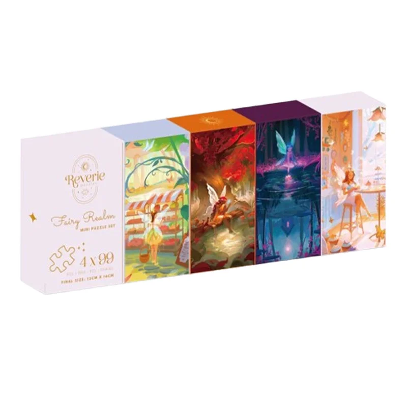 Fairy Realm 4 x 99 Piece Mini Puzzle Set