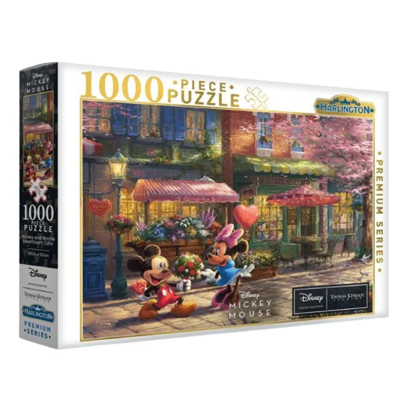 Harlington Thomas Kinkade PQ - Disney - Mickey and Minnie Sweetheart Cafe 1000 Piece Puzzle