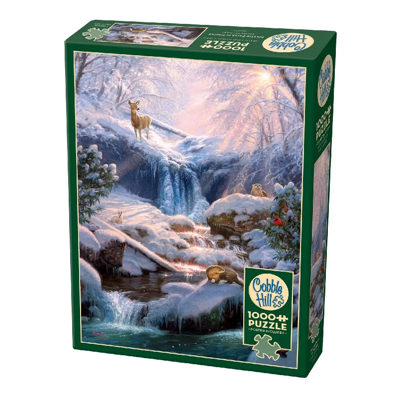 Mystic Falls in Winter 1000 Piece Puzzle Cobble Hill