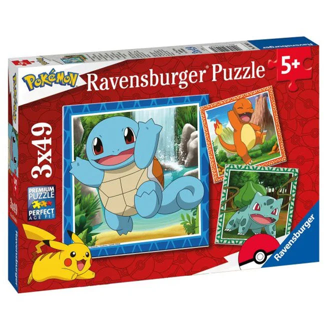 Pokemon - 3 Ravensburger Puzzles - 49 pcs