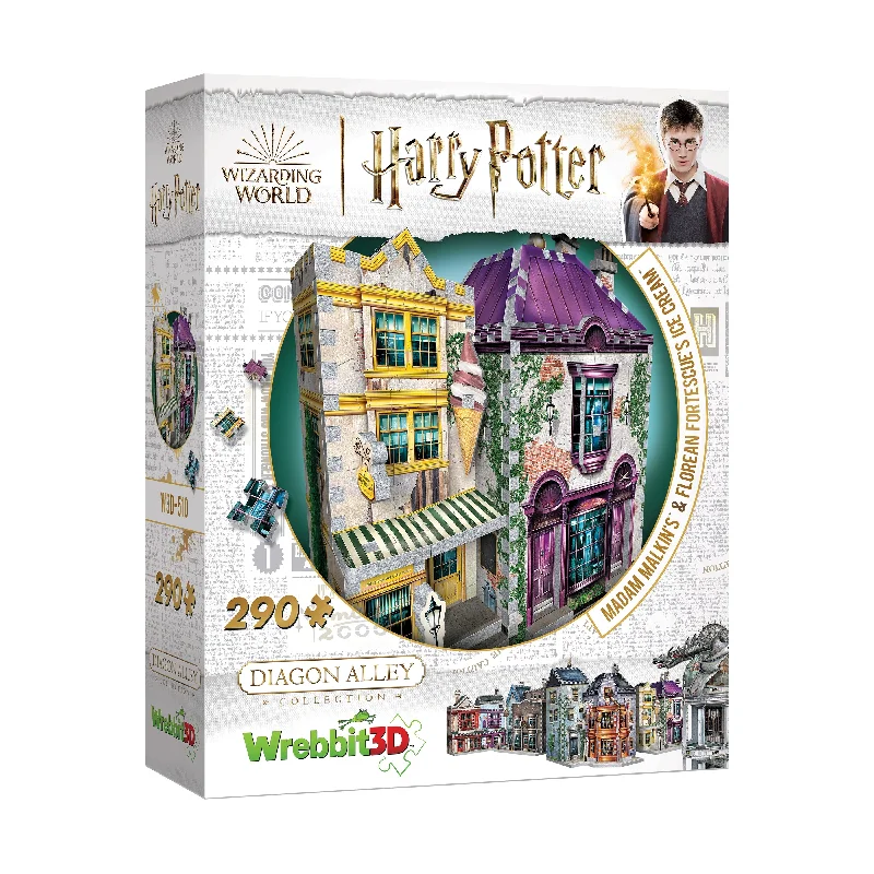 Harry Potter Diagon Alley Collection - Madam Malkin's & Florean Fortescue's Ice Cream 3D Puzzle: 290 Pcs