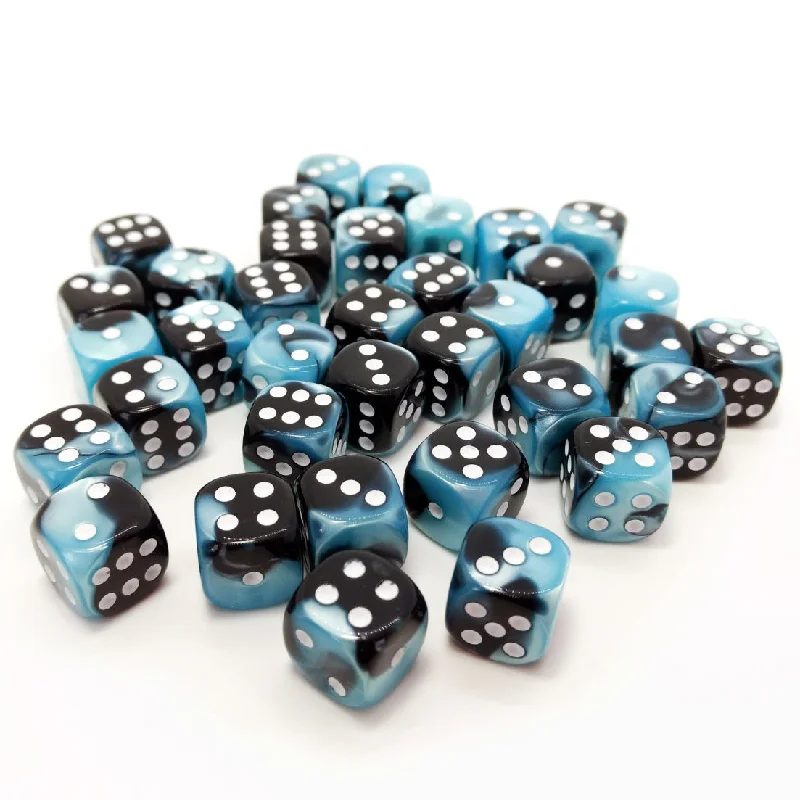 Chessex 26846 Gemini Black-Shell/White 12mm d6 Dice Block [36ct]