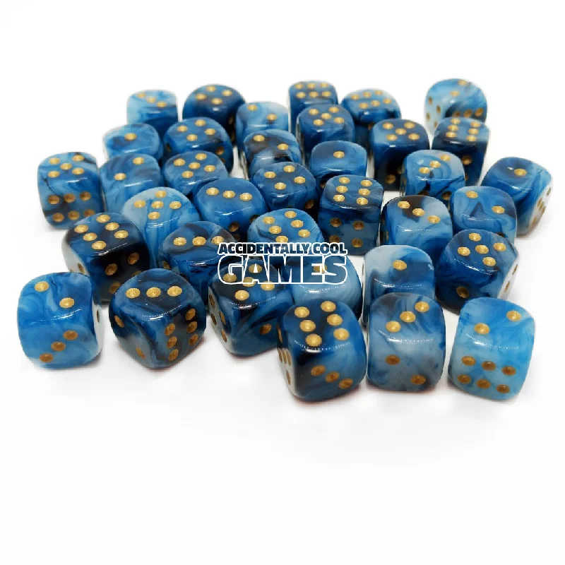 Chessex 27889 Phantom Teal/Gold 12mm d6 Dice Block [36ct]