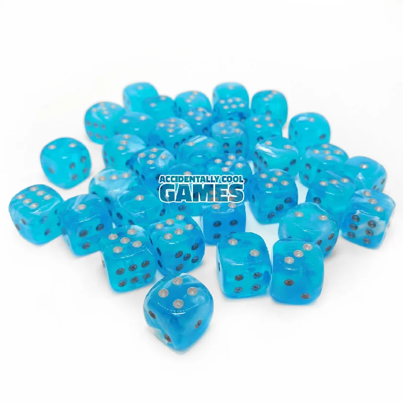 Chessex 27966 Luminary Sky/Silver 12mm d6 Dice Block [36ct]