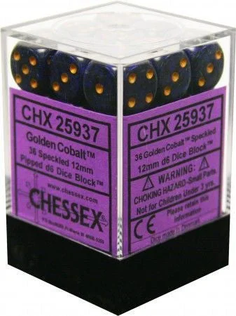 Chessex - 36D6 - Speckled - Golden Cobalt