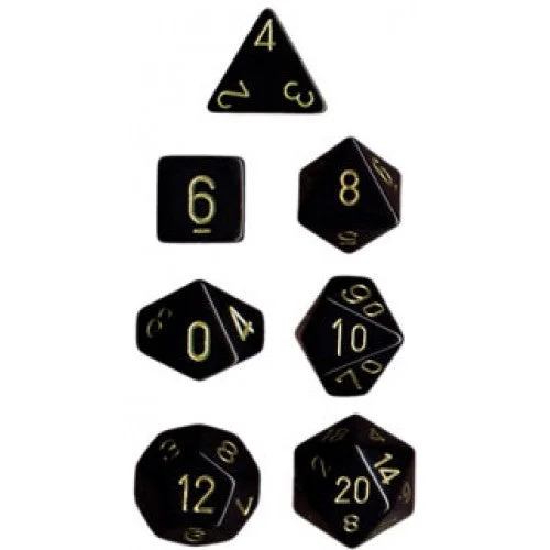 Chessex - 7 Piece - Opaque - Black/Gold