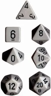 Chessex - 7 Piece - Opaque - Grey/Black