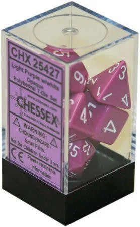 Chessex - 7 Piece - Opaque - Light Purple/White