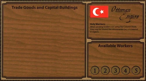 Glenn Drover's Empires: Age of Discovery - Ottoman Player Board and Gold Figures