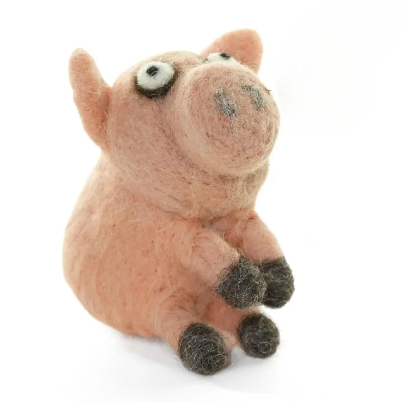 Pig Felt Ornament by Woolbuddy