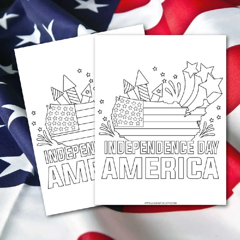 American Flag Coloring Page