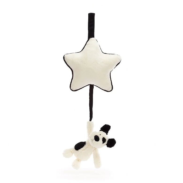 Baby Jellycat - Bashful Black & Cream Puppy Musical Pull