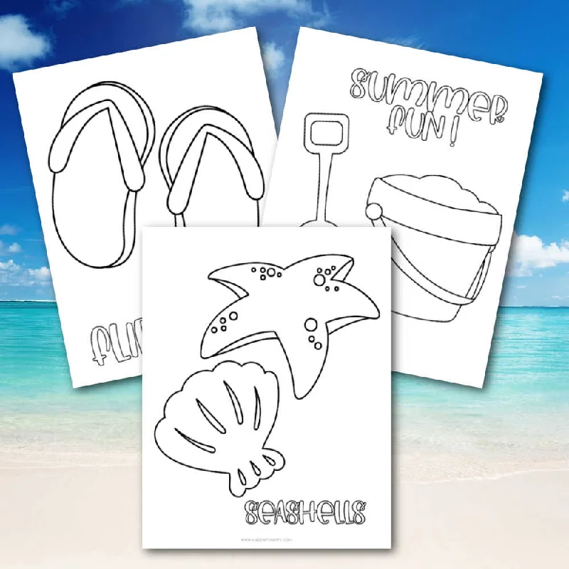 Beach Coloring Sheets