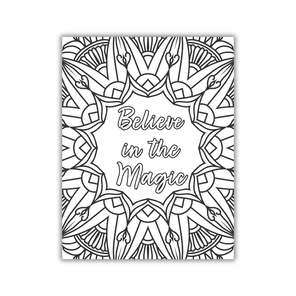 "Believe in the Magic" Holiday PLR Coloring Page