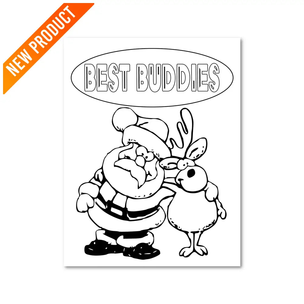 "Best Buddies" Santa PLR Coloring Page