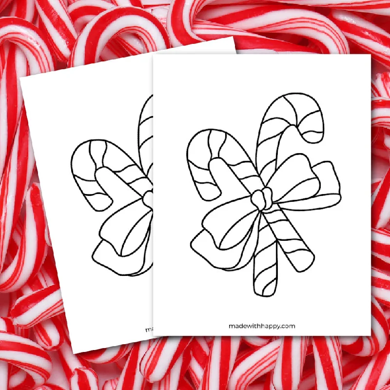 Candy Cane Coloring Sheet