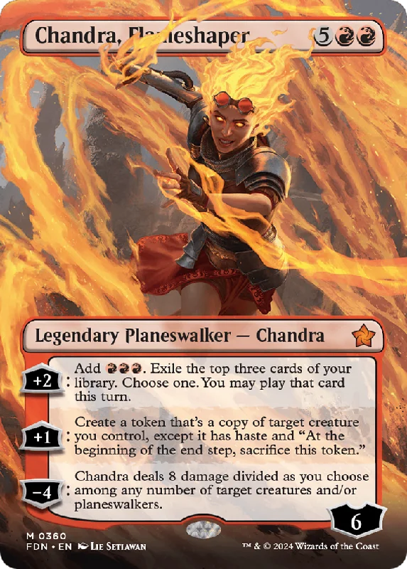 Chandra, Flameshaper (FDN-360) - Foundations (Borderless) Foil [Mythic]