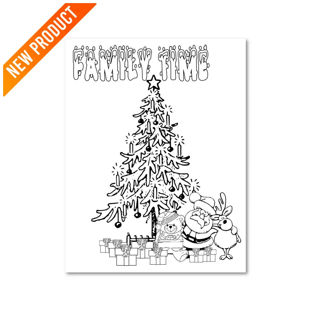 "Family Time" Christmas PLR Coloring Page