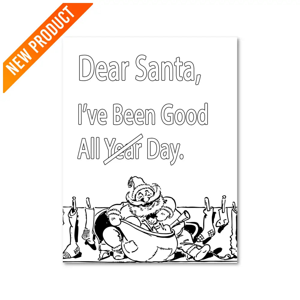 "Dear Santa" Funny Christmas PLR Coloring Page