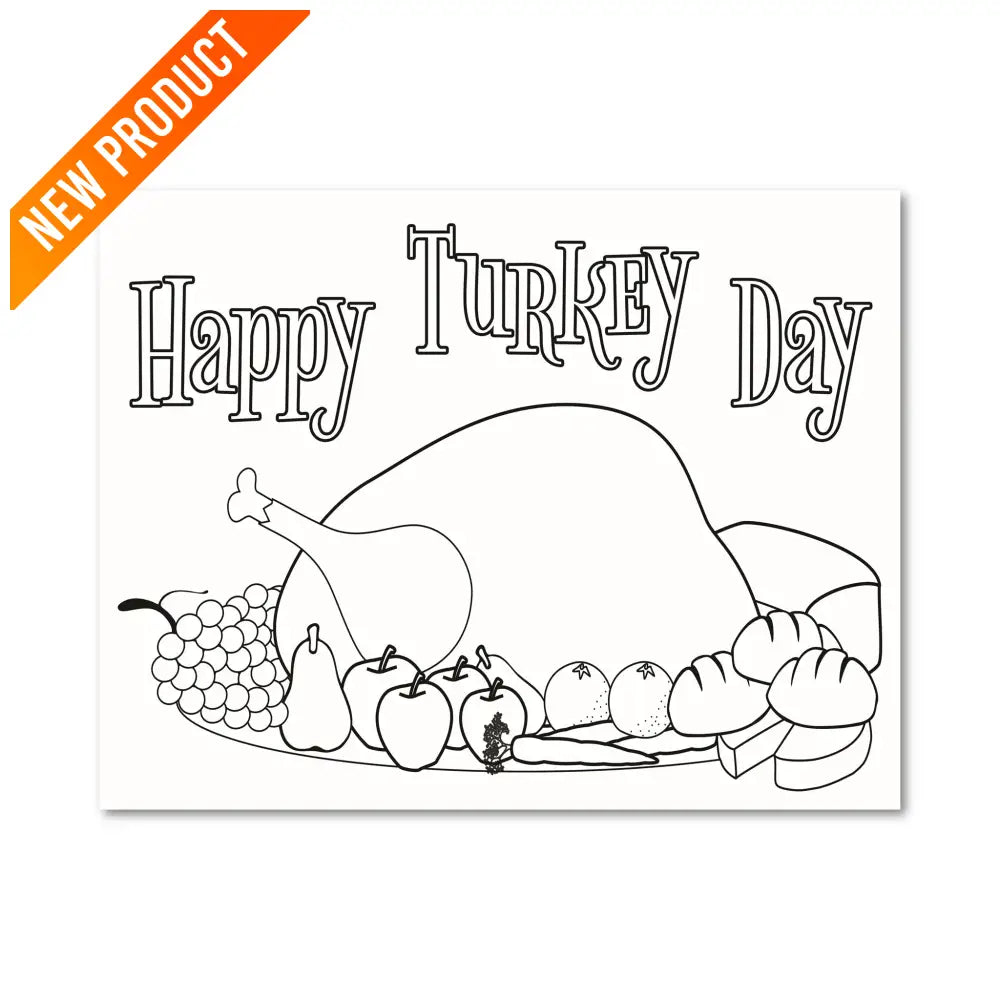 "Happy Turkey Day" PLR Coloring Page