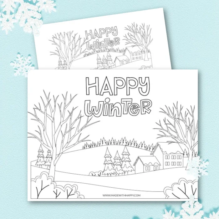 Happy Winter Coloring Pages