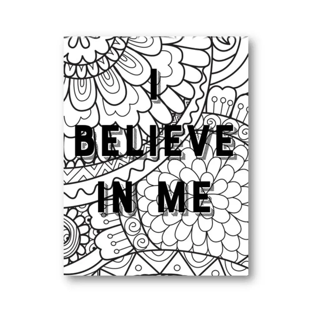 "I Believe In Me" PLR Coloring Page