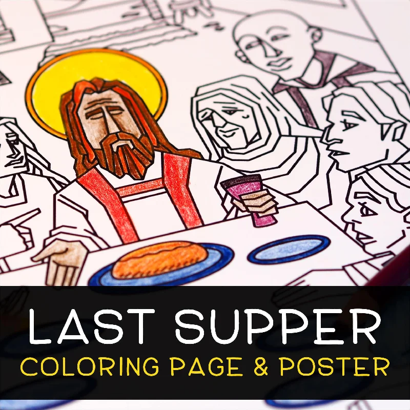 Last Supper Coloring Page & Poster