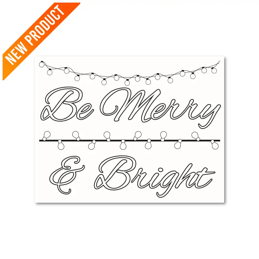 "Merry & Bright" Christmas PLR Coloring Page