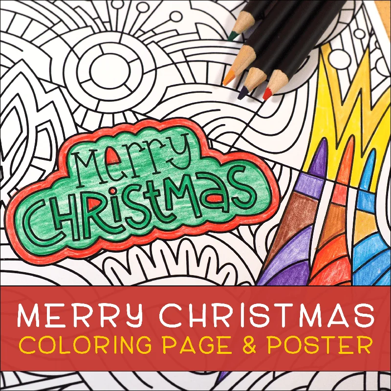 Merry Christmas Coloring Page & Poster