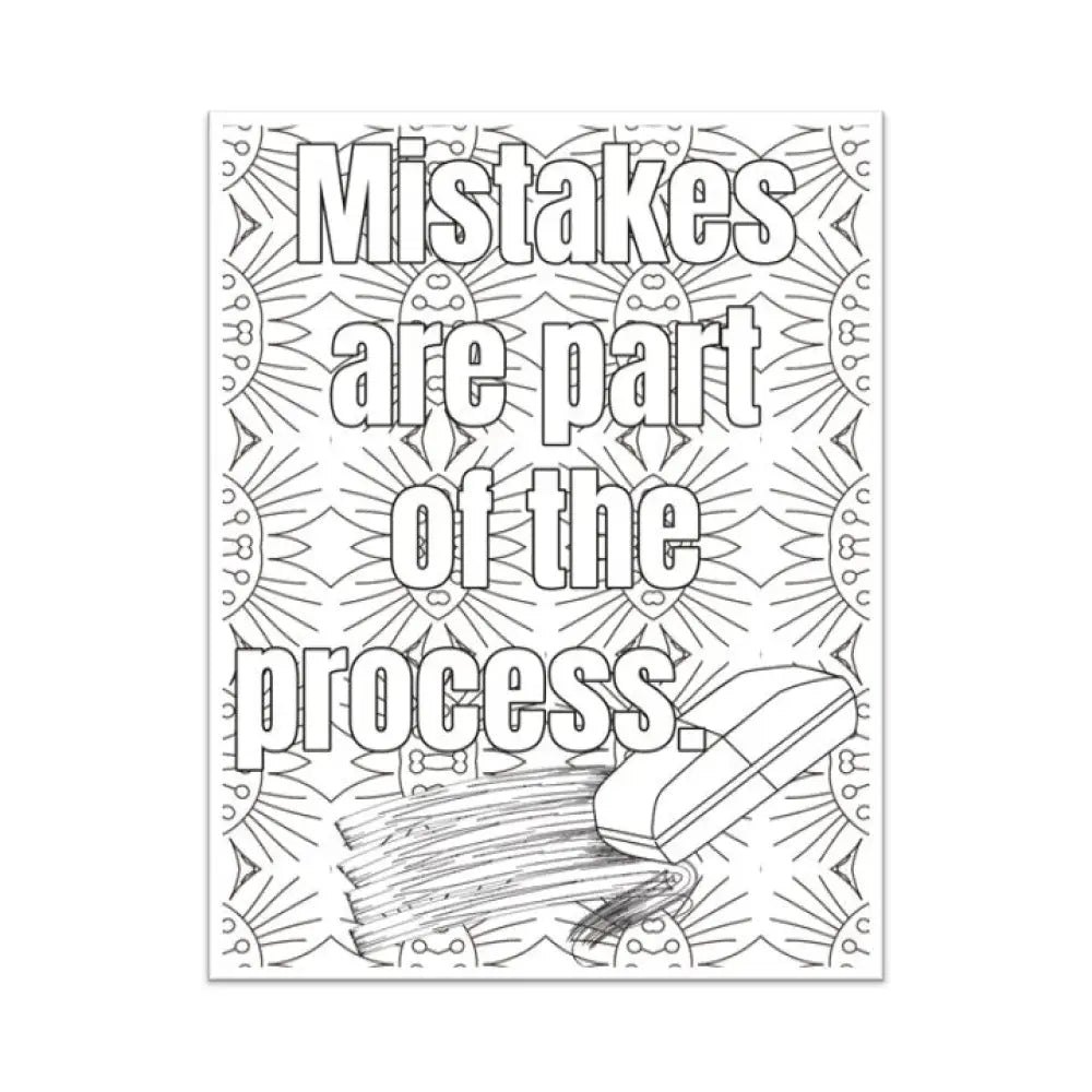 "Mistakes are Part of the Process" PLR Coloring Page