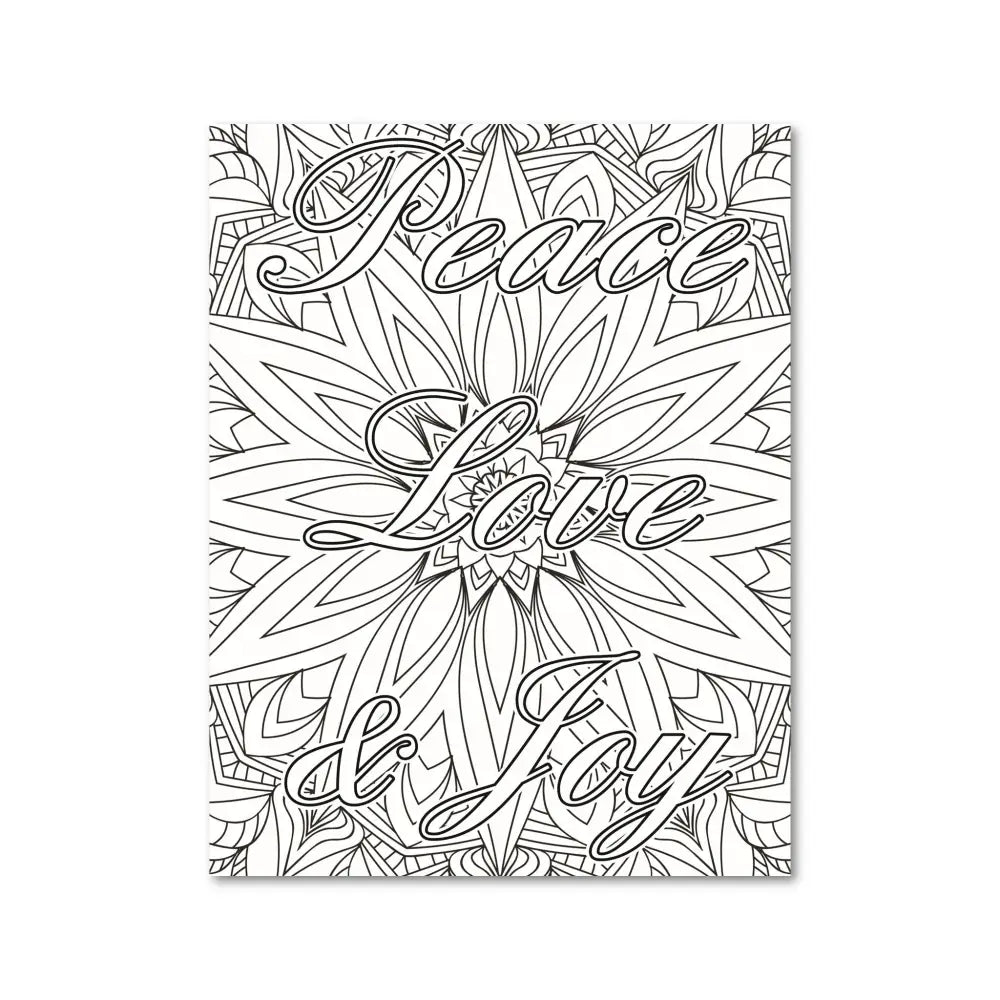 "Peace, Love & Joy" PLR Coloring Page