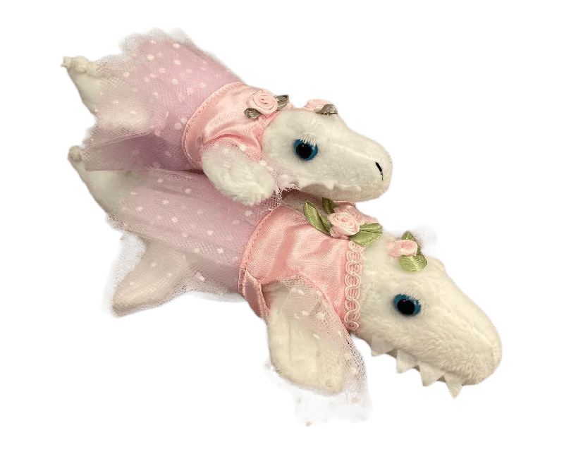 6" Albino Ballet Gator in a pink tutu