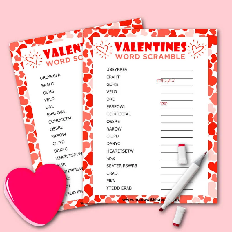 Valentines Word Scramble